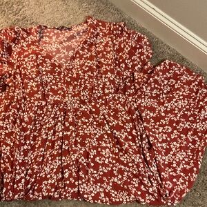 BloomChic Red Floral Maxi Dress